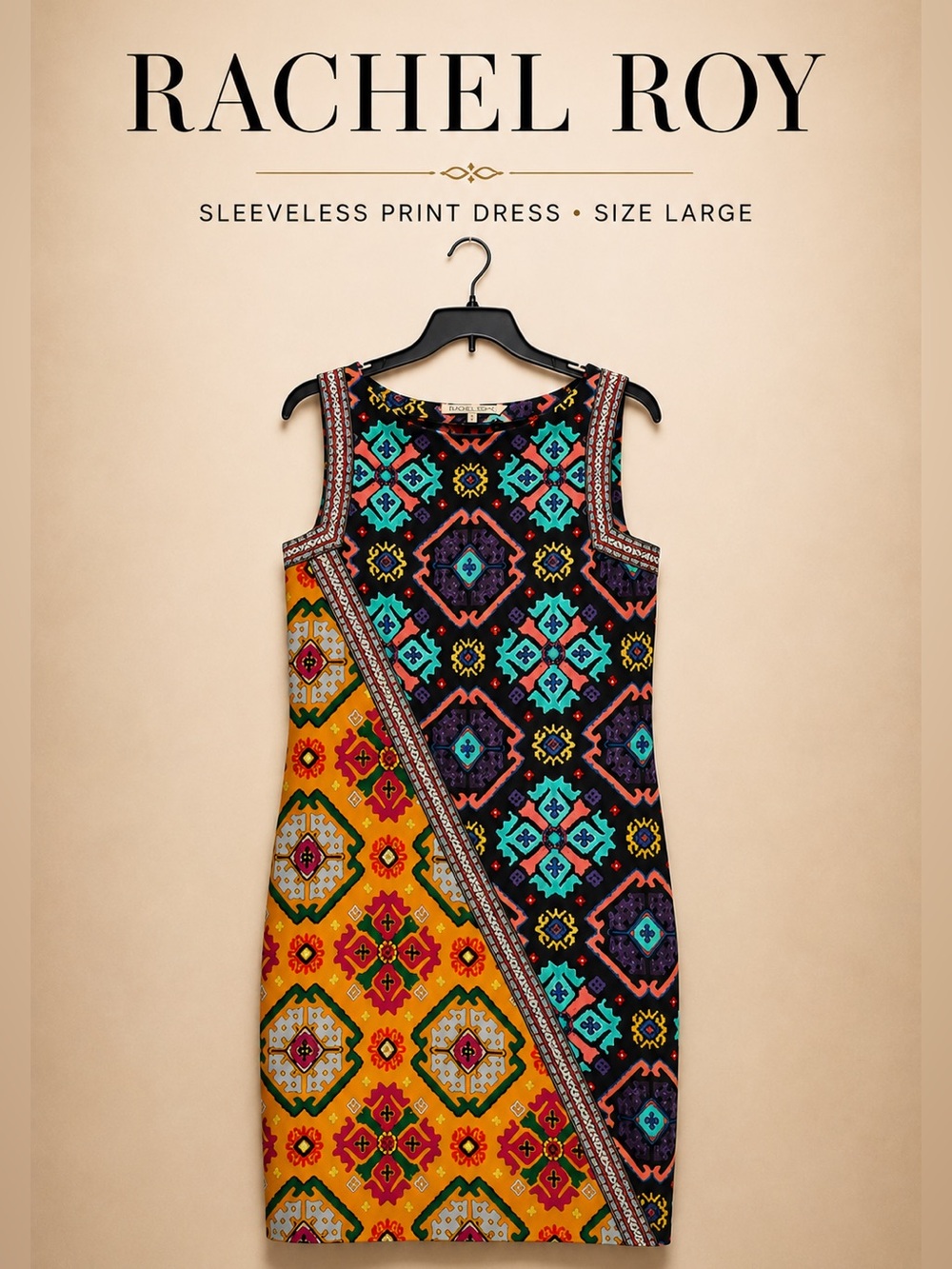 RACHEL Rachel Roy Sleeveless Printed Shift Dress - Multicolor
